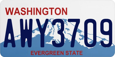 WA license plate AWY3709