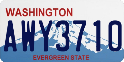WA license plate AWY3710