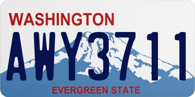 WA license plate AWY3711