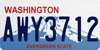 WA license plate AWY3712