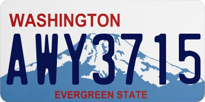 WA license plate AWY3715