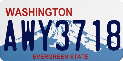 WA license plate AWY3718