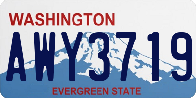 WA license plate AWY3719