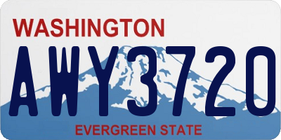 WA license plate AWY3720