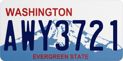 WA license plate AWY3721