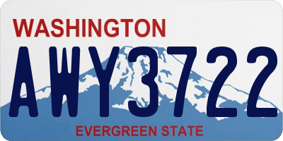 WA license plate AWY3722