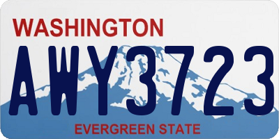 WA license plate AWY3723