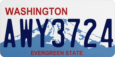 WA license plate AWY3724