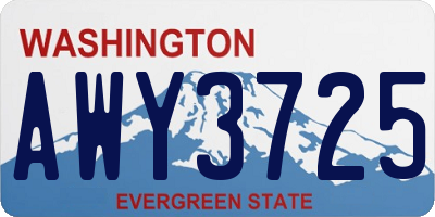 WA license plate AWY3725