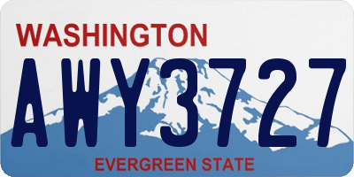 WA license plate AWY3727