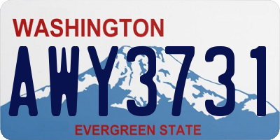WA license plate AWY3731