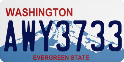 WA license plate AWY3733