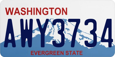 WA license plate AWY3734
