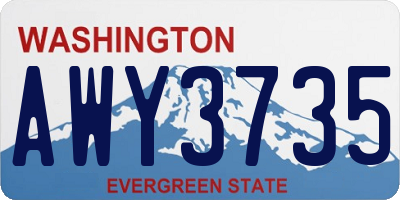 WA license plate AWY3735