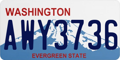 WA license plate AWY3736