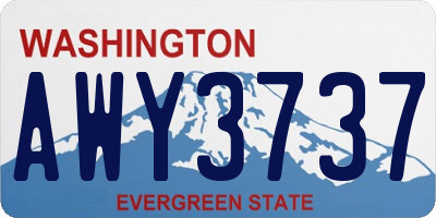WA license plate AWY3737