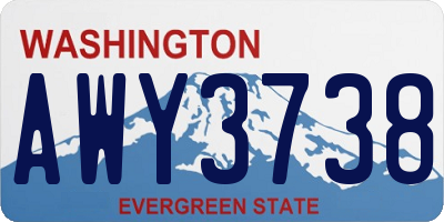 WA license plate AWY3738