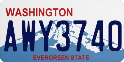 WA license plate AWY3740