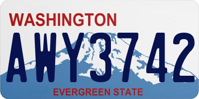 WA license plate AWY3742