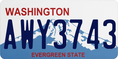WA license plate AWY3743
