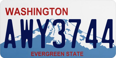 WA license plate AWY3744
