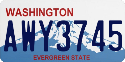WA license plate AWY3745