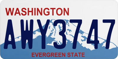 WA license plate AWY3747
