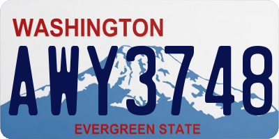 WA license plate AWY3748