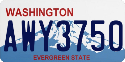 WA license plate AWY3750