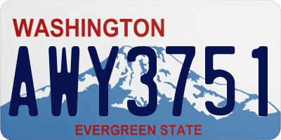 WA license plate AWY3751