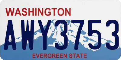 WA license plate AWY3753