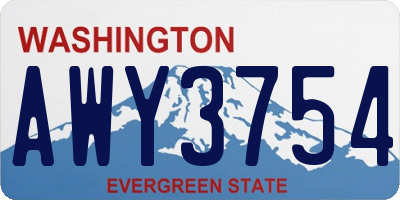 WA license plate AWY3754