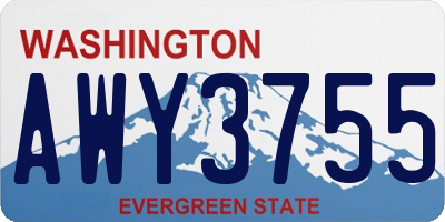 WA license plate AWY3755