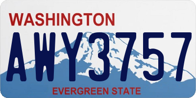 WA license plate AWY3757