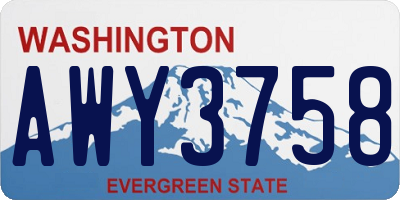 WA license plate AWY3758