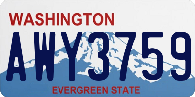 WA license plate AWY3759