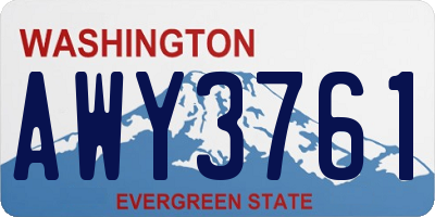WA license plate AWY3761