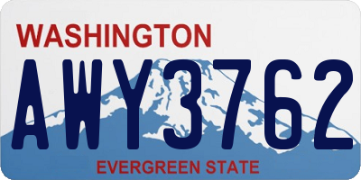 WA license plate AWY3762