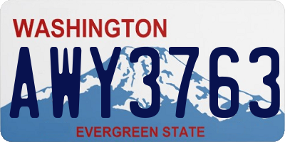 WA license plate AWY3763