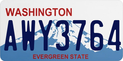 WA license plate AWY3764