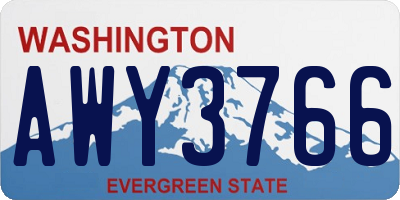 WA license plate AWY3766