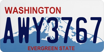 WA license plate AWY3767