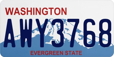 WA license plate AWY3768