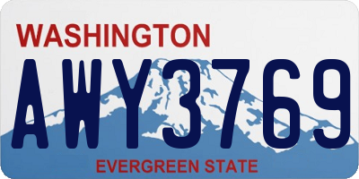 WA license plate AWY3769