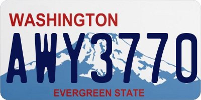 WA license plate AWY3770