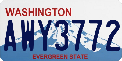 WA license plate AWY3772