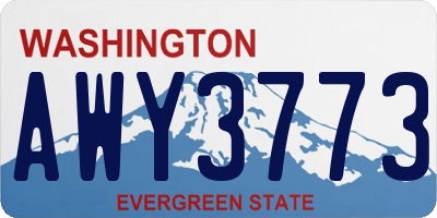WA license plate AWY3773