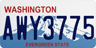 WA license plate AWY3775