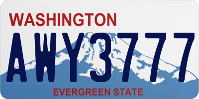 WA license plate AWY3777