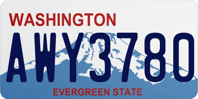 WA license plate AWY3780